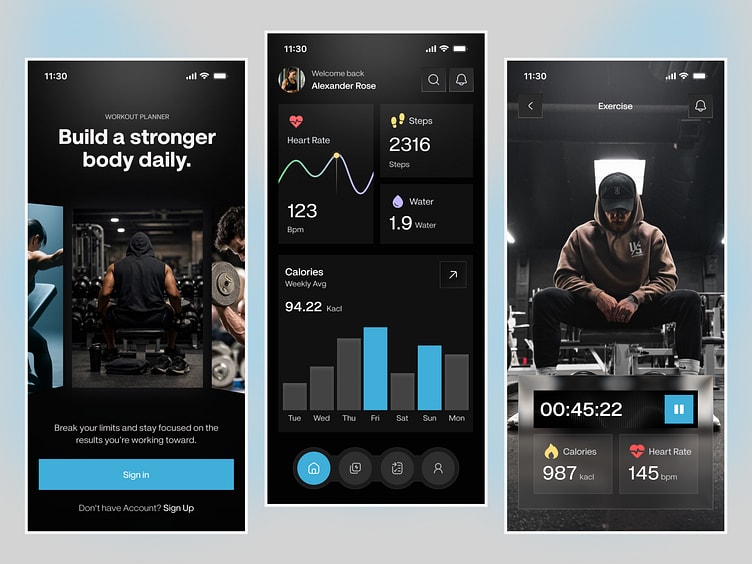Modern Fitness Tracking Mobile App
