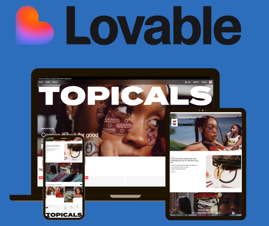 TOPICALS - Cosmetic Store Website responsive website portfolio preview