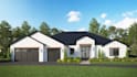 create 3d model and render one exterior view with landscape