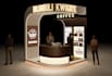 design booth, kiosk event design with 3d render drawing