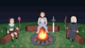 draw pixel art illustrations, backgrounds and animations