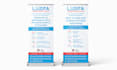 design a professional roll up banner and retractable stand