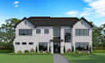 create 3d model and render one exterior view with landscape