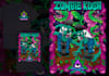design stoner trippy weed mushroom psychedelic tshirt and label