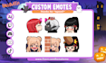 draw chibi twitch emotes, sub badges, vtuber animated emotes