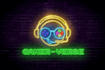 do initial neon text logo with unique animated GIF