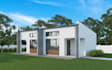 create 3d model and render one exterior view with landscape