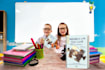 create 5 different children 3d book mockup