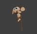 create a retro low poly 3d character