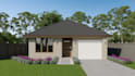 create 3d model and render one exterior view with landscape