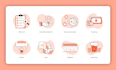 create modern icon design, custom icons and vector icon set
