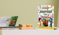 create 5 different children 3d book mockup