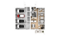 create 3d render realistic 3d floor plan , exterior or interior