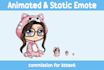create cute custom vtuber, twitch, discord and kick emotes