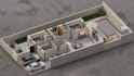 create isometric 3d render floor plan