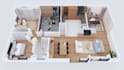 create a 3d floor plan with texture and furniture