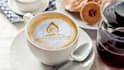 place your logo, text on coffee cup with coffee powder