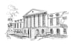do handmade architecture sketches in bw or color