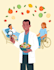 create an vector flat illustration people corporate art