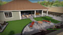 design layout 2d, landscape garden, backyard, pool