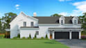create 3d model and render one exterior view with landscape
