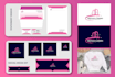 do clean minimal luxury logo with branding kit or stationery