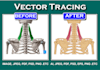 do vector tracing, redraw, HD from low definition anything