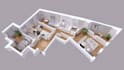 create a 3d floor plan with texture and furniture