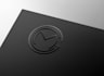 design a geometric wordmark circular stamp logo and icon