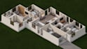 create isometric 3d render floor plan