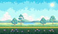 draw pixel art illustration or background