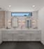do modern 3d bathroom interior design and photorealistic rendering