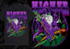 design stoner trippy weed mushroom psychedelic tshirt and label