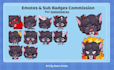 create chibi emotes, animated emotes or sub badges for twitch, discord, vtuber