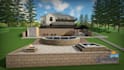 design layout 2d, landscape garden, backyard, pool