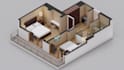 create isometric 3d render floor plan