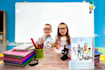 create 5 different children 3d book mockup