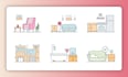 create modern icon design, custom icons and vector icon set