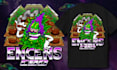design stoner trippy weed mushroom psychedelic tshirt and label
