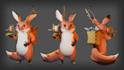 create low poly 3d character models with a rig and animation