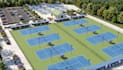 create a realistic sports complex, gym, facility, padel club