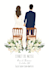 draw cute couple and wedding portrait illustration