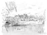 do handmade architecture sketches in bw or color