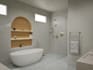 design kitchen, bathroom, living room interior and 3d render