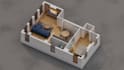 create isometric 3d render floor plan