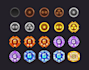 design a cohesive set of UI icons for game or mobile app
