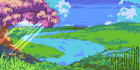 create unique pixel art backgrounds for games and animations