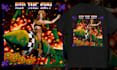 design stoner trippy weed mushroom psychedelic tshirt and label