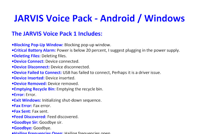 create custom JARVIS sound byte for Android or Windows