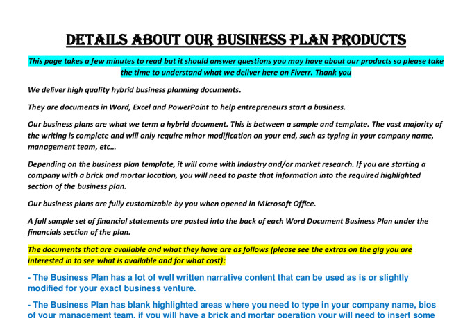 Business plan example e-commerce business